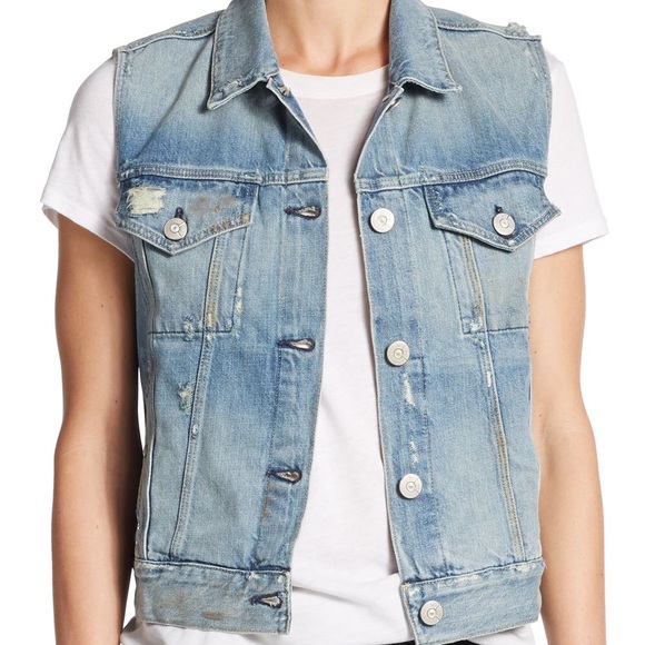 3x1 Distressed Denim Vest - Picture 3 of 3